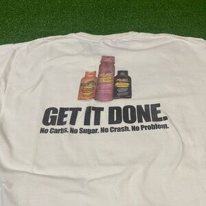 Vintage 00s Fuel Energy Shots Promo T-Shirt Size Large White Y2K Drink Promotion